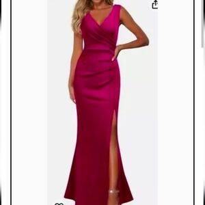 Elegant Fuchsia Evening Gown